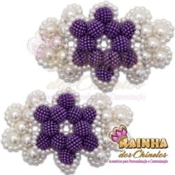 Trama de Florzinha Craquelada Roxa (Par)