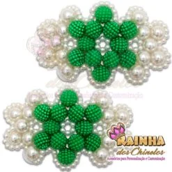 Trama de Florzinha Craquelada Verde (Par)