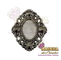 Tag de Metal Prata Base para Chaton (10 Unid.)