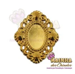 Tag de Metal Dourada para Chaton (10 Unid.)