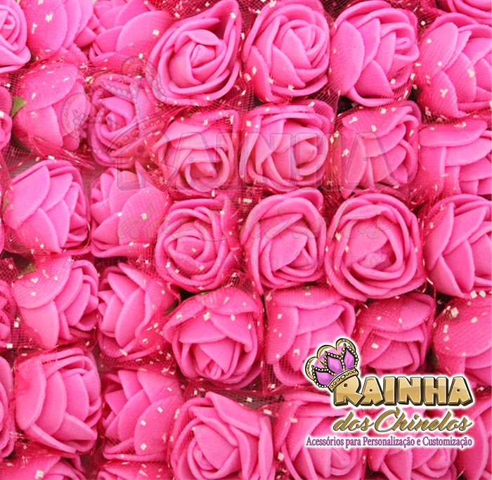 Flor de EVA Rosa Pink (24 Unid.) | Rainha dos Chinelos