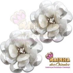Flor ABS Branca (Par)