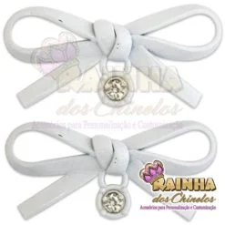 Laço ABS Branco com Pingente (Par)