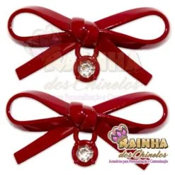 Laço ABS Vermelho com Pingente (Par)