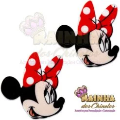 Aplique Minnie de Lado 3,5cm (Par)