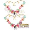 Cabedal em V Correntinha Sereia Colorido Chaton Cristal 1ª Linha