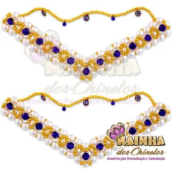 Trama de Pérola Correntinha de Olho Grego Royal (Par)