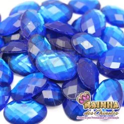 Chaton de Colagem Oval Base Reta 25mm Azul Royal (50g)