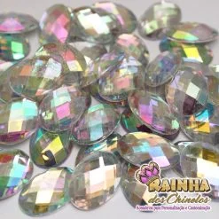 Chaton de Colagem Oval Base Reta 25mm Furta-Cor (50g)