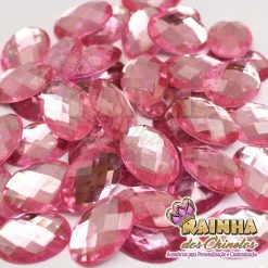 Chaton de Colagem Oval Base Reta 25mm Rosa Bebê (50g)