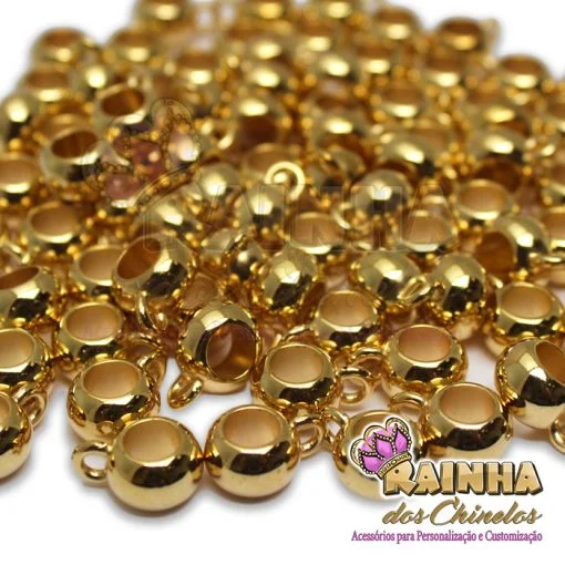 Passante ABS com Argola para Pingente Dourado