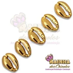 Búzios de Metal Dourado 1ª Linha (5 unidades)
