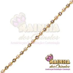 Fio de Strass Dourado SS16 de Pérolas com Strass Cristal