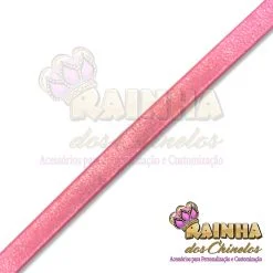 Tira de Couro Rosa 8mm (Por Metro)