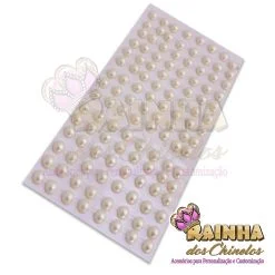 Cartela Autocolante Caminho de Pérolas 8mm Peroladas