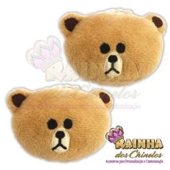 Cabeça de Ursinho de Pelúcia Bege (Par)