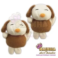 Cachorrinho de Pelúcia Pequeno Bege (Par)