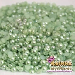 Meia Pérola ABS Verde Claro 4mm
