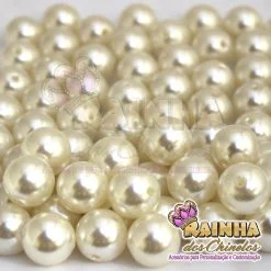 Pérolas ABS Creme com Furo 14mm