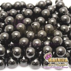 Pérolas ABS Preta com Furo 14mm