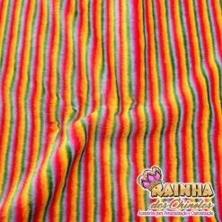 Tecido Pelúcia Arco-Íris 12mm