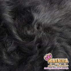 Tecido Pelúcia Pelo Alto 40mm Grafite