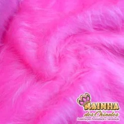 Tecido Pelúcia Pelo Alto 40mm Pink