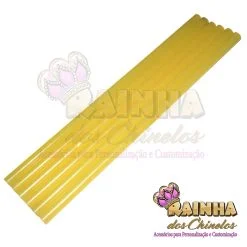 Bastão de Cola Quente Amarela Fina (unidade)