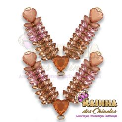 Cabedal em V Valentina Degradê Rose Gold (Par)
