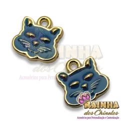 Pingente ABS Gato Azul (Par)