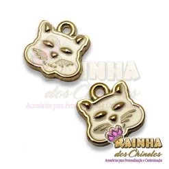 Pingente ABS Gato Branco (Par)