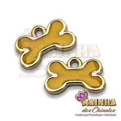 Pingente ABS Osso Amarelo (Par)