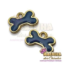 Pingente ABS Osso Azul (Par)