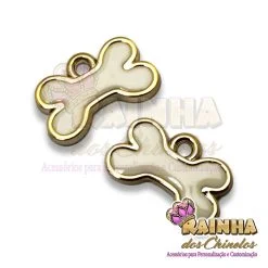 Pingente ABS Osso Branco (Par)