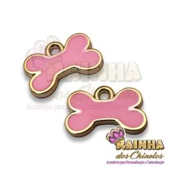 Pingente ABS Osso Rosa (Par)