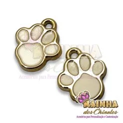 Pingente ABS Patinha Branca (Par)