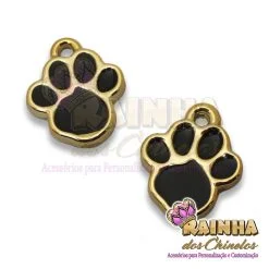 Pingente ABS Patinha Preta (Par)