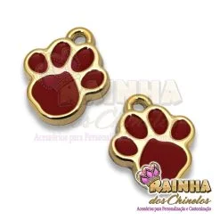 Pingente ABS Patinha Vermelha (Par)