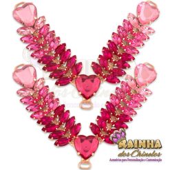 Cabedal em V Valentina Degradê Rosa (Par)