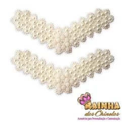 Trama Renda Francesa Inteira de Pérola Creme (Par)