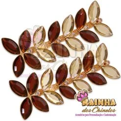 Cabedal Lateral Folhas Caramelo 1ª Linha (Par)
