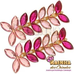 Cabedal Lateral Folhas Rosa 1ª Linha (Par)