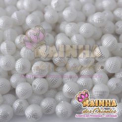 Pérolas Cascudas Branca Com Furo 10mm
