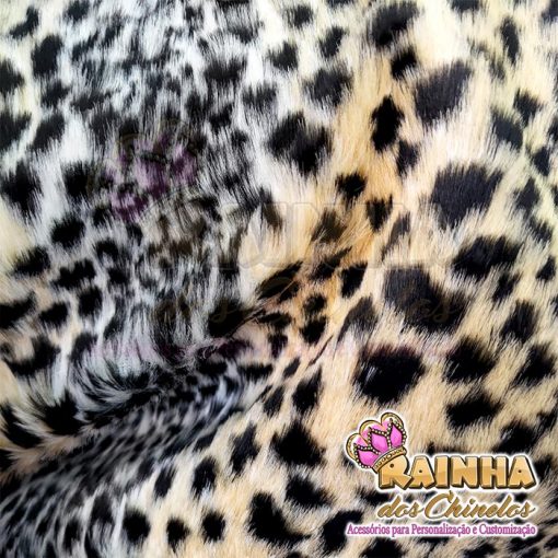 Tecido Pelúcia Leopardo Importado 15mm