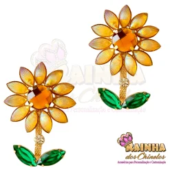 Cabedal Lateral Mari Girassol Dourado Sereia 1ª Linha (Par)