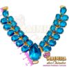 Cabedal em V Chaton Azul Turquesa_2