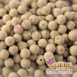 Pérolas de Veludo Bege 8mm (50 gramas)