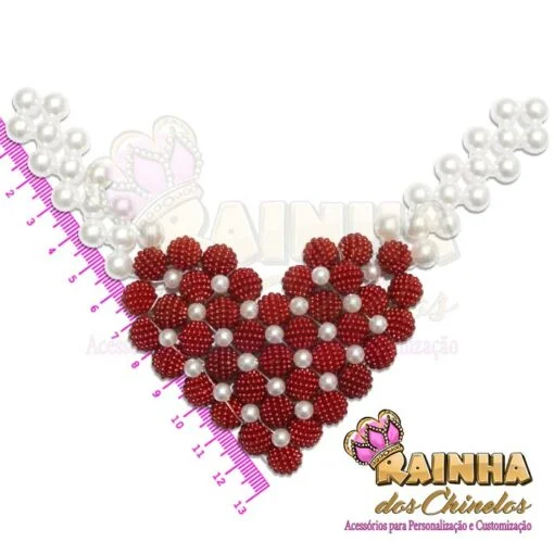 Trama V Coração Craquelada Vermelho 2