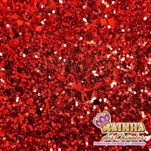 Lonita Glitter Grosso Flocado Vermelho