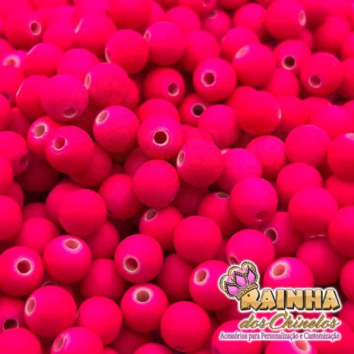 Pérola Emborrachada Neon Pink 8mm